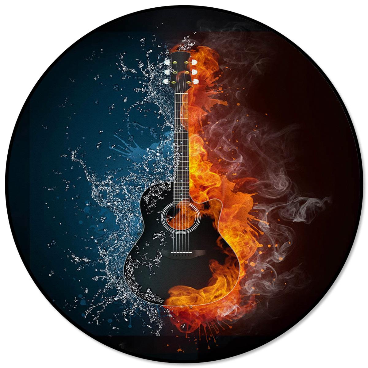 

Напольный коврик для гостиной, спальни, коврик для журнального столика, коврик для саксофона, винтажный узор, круглый детский коврик 40