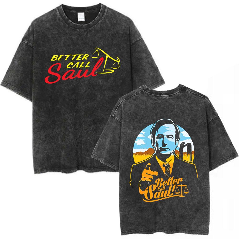 

Heisenberg Breaking Bad Vintage Washed T Shirt Better Call Saul Graphic Print T-shirts Men s Pure Cotton Short Sleeves Tee Shirt S