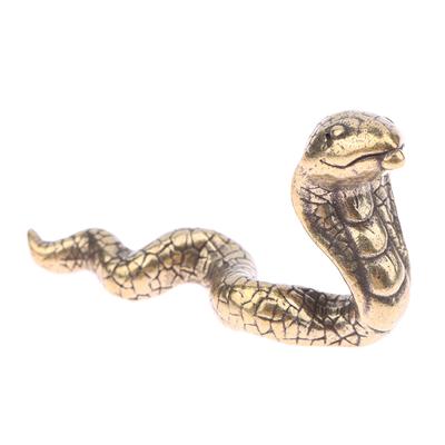 Antik Bronz Kobra Yılanı Minyatür Figürler Bakır Oymalar Zodyak Hayvan Masa Dekorasyonları Çay Hayvanları Süsleri Pirinç El Sanatları