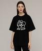 GRAVER [Unisex] Dove Piece Flower Short Sleeve T-Shirt _Black