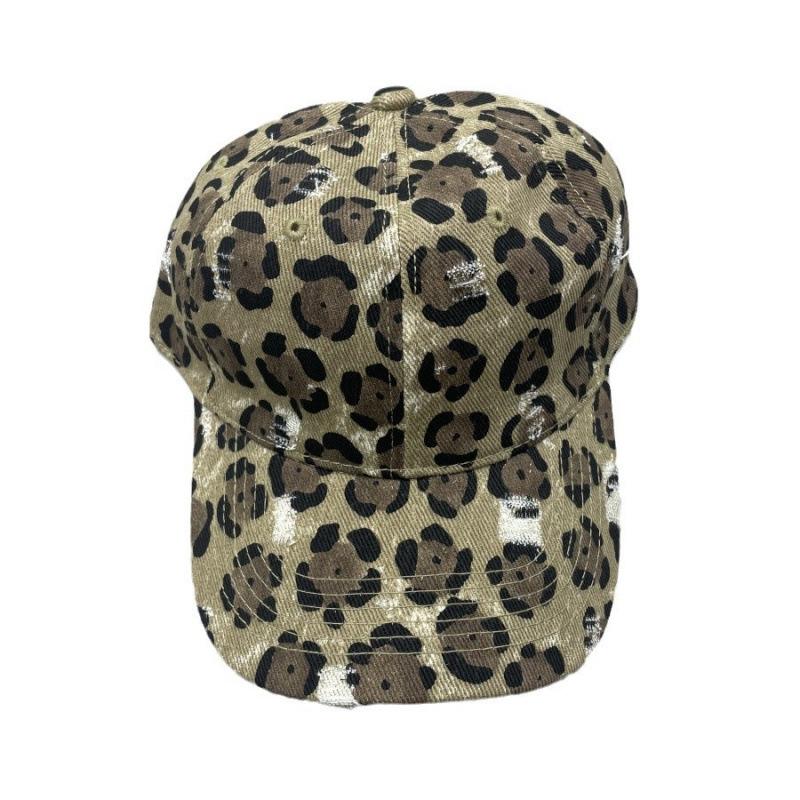 Y2K Retro Leopard Print Baseball Cap Female Face Small Hole Casual Duck Tongue Couple Sun Hat Male