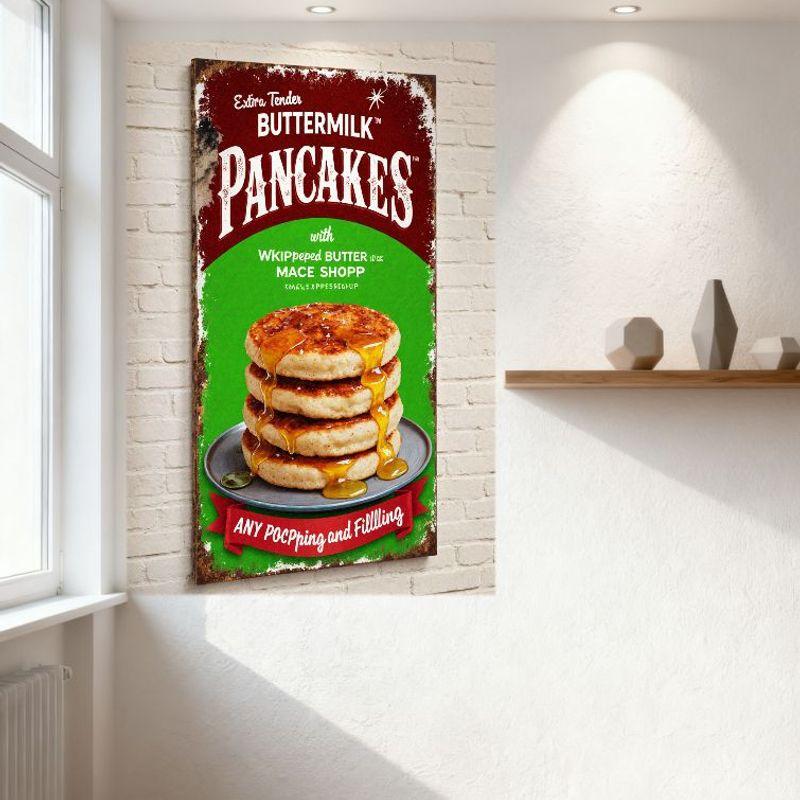 Vintage Buttermilk Pancakes Metal Tin Sign Retro Diner Food Advert Wall Decor for Home Bar Cafe Man Cave