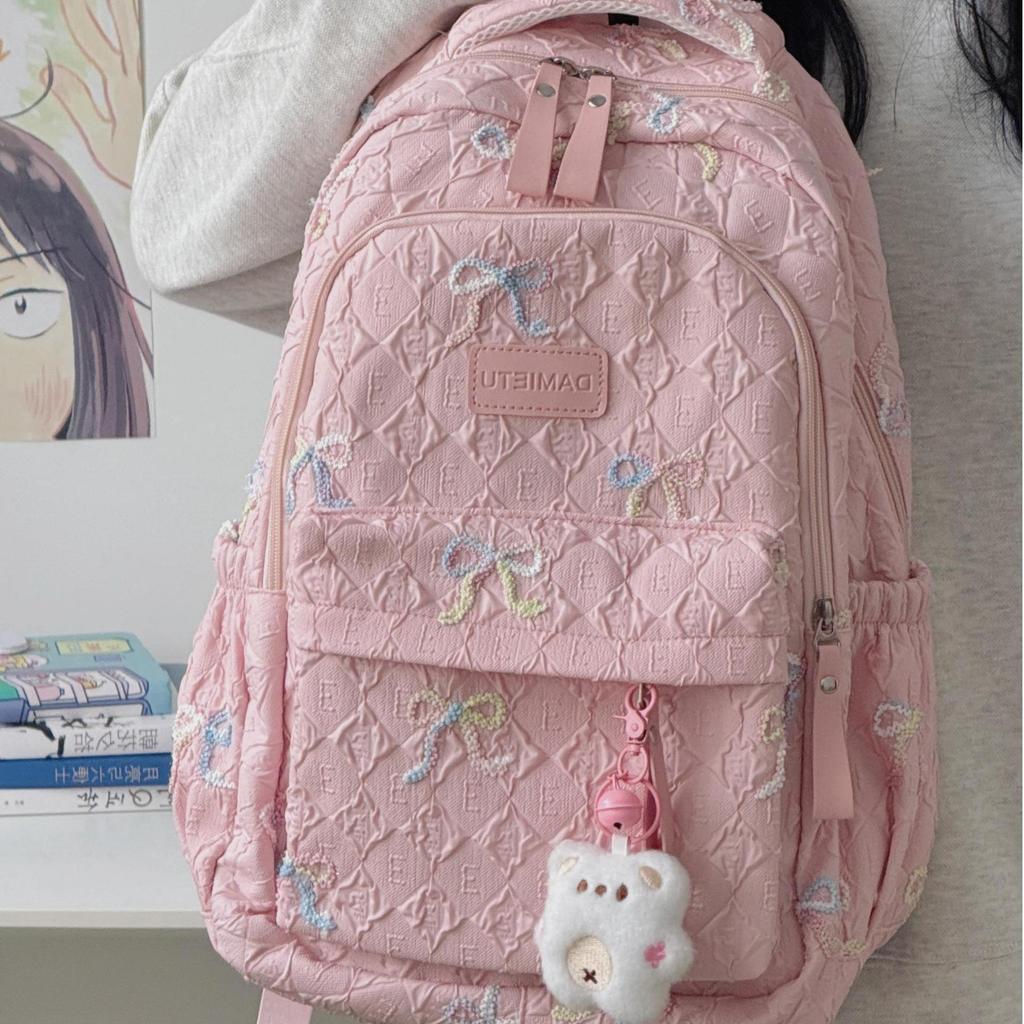 High-value schoolbag female niche design college student high school student backpack Japanese versatile large-capacity girl schoolbag