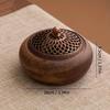 1pcs South American walnut retro solid wood round incense burner, high-end atmospheric home indoor incense burner