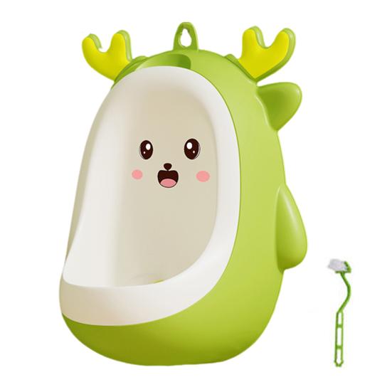 Boys Potty Training Urinal Cartoon Animal Shape Wall-Mounted Pee Trainer with Rotating Windmill Target Children Urinal