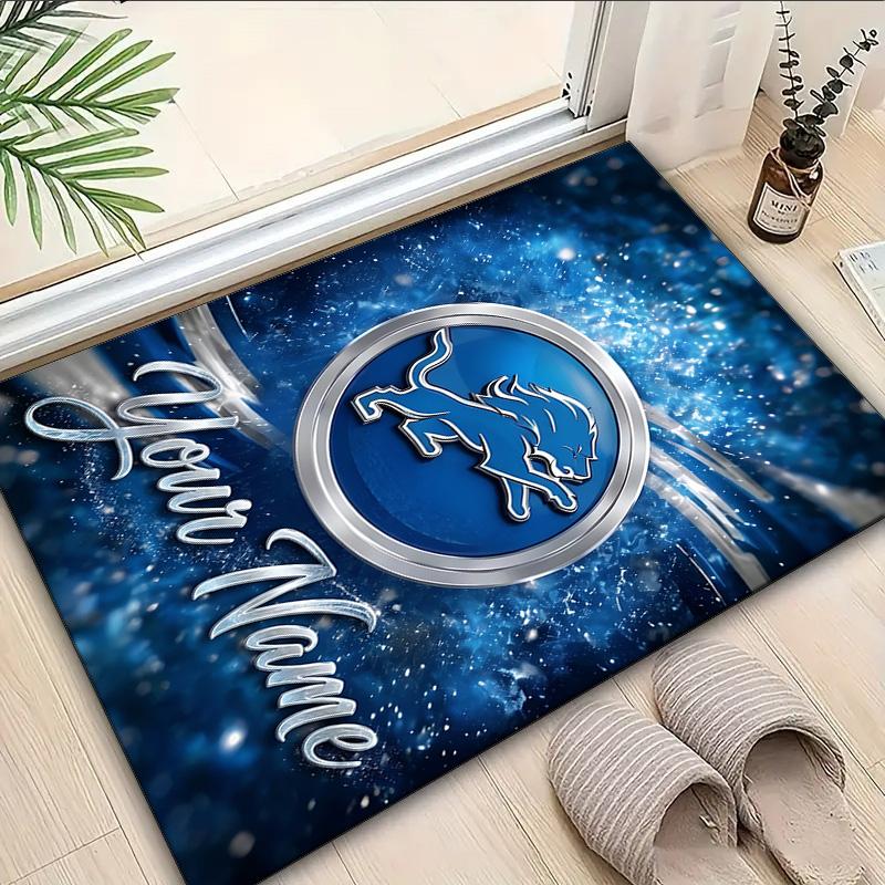 Custom Name Rug Lions Team Area Rug Suitable for Indoor And Outdoor,Carpets for Homes, Offices,Living Rooms,Home Decor,Christmas Gift