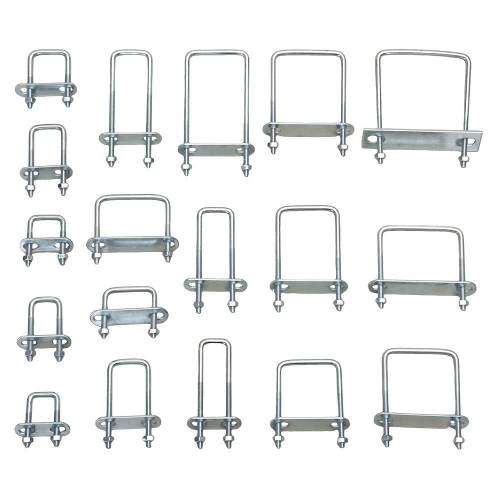 2Sets With Baffle Square Clamp Right Angle U-bolt Squa Bolt New Pipe U-clamp