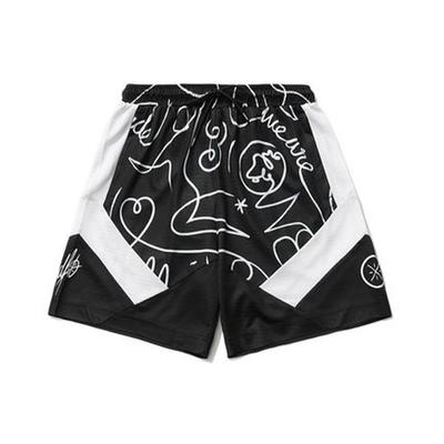 Artist DFT Themed Pattern Sports Basketball Shorts Men Bottoms Black AAPR257-1