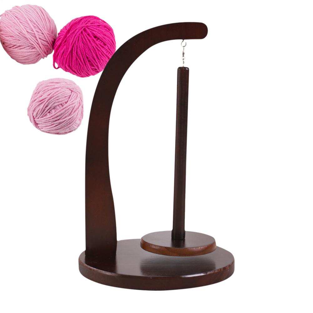 Yarn Holder Spinner Wooden Yarn Ball Holder Rotatable Yarn Twirling Holder Stable Knitting Ball Stand Decorative For Crochet