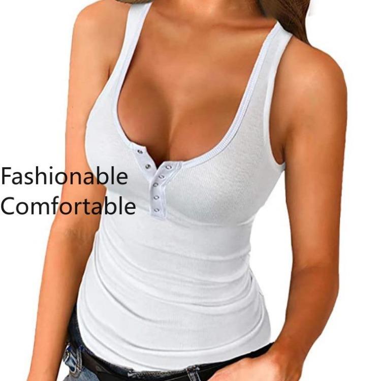 Women's Summer Tight Knitted Tank Top Camisole Vest Sexy T-shirt Undershirt