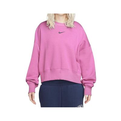 Sportswear Phoenix Fleece Solid Color Loose Fit Crewneck Long Sleeve Sweatshirt Women Sweatshirt Pink DQ5762-675