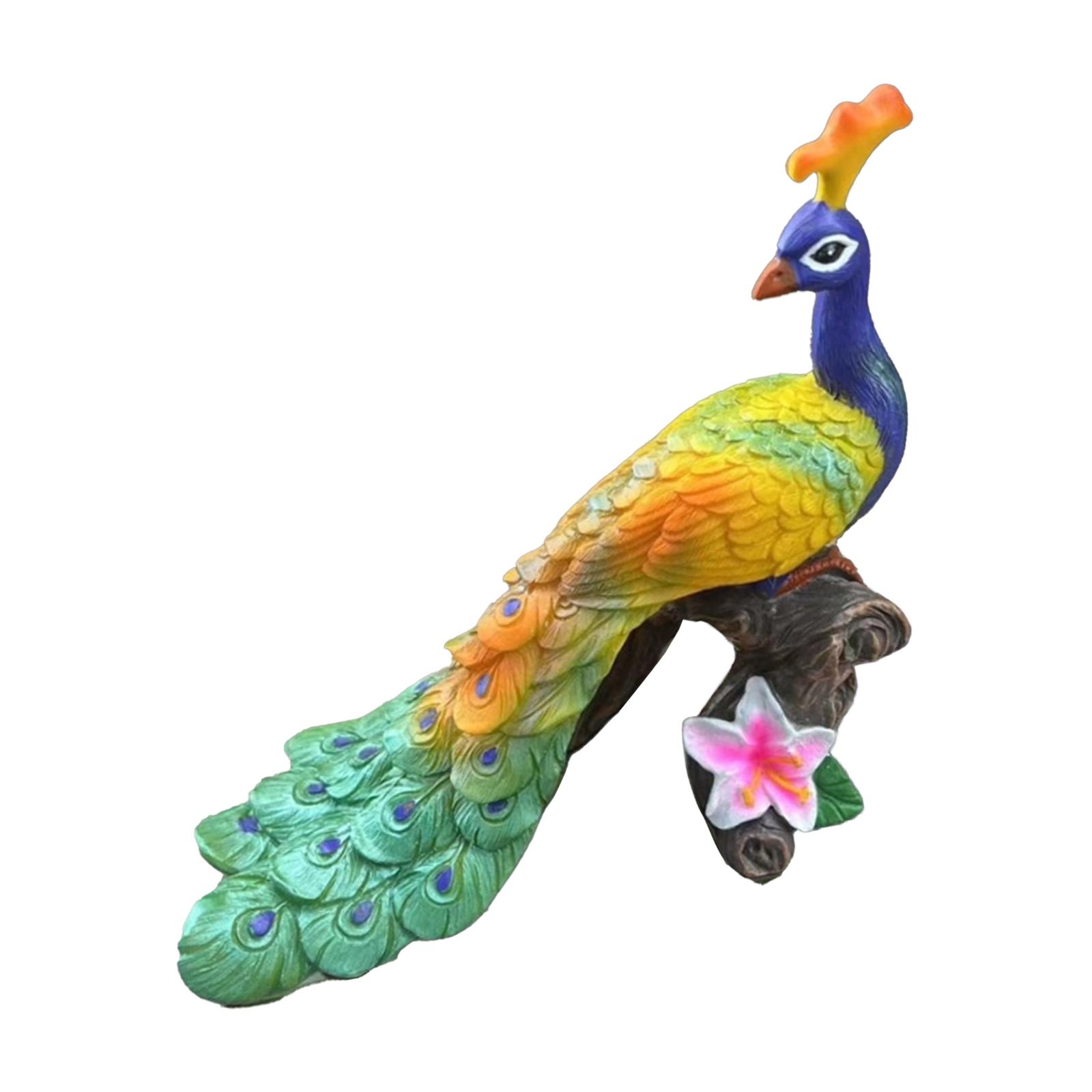 Peacock Sculpture Peacock Figurine Decorative Garden Ornament Crafts Peacock Statue Peacock Ornament for Home Decoration Yard