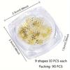 90pcs/box Golden Snowflake Nail Art Glitter, Christmas 3D Snowflake Nail Flakes, Nail Decoration Thin Patches