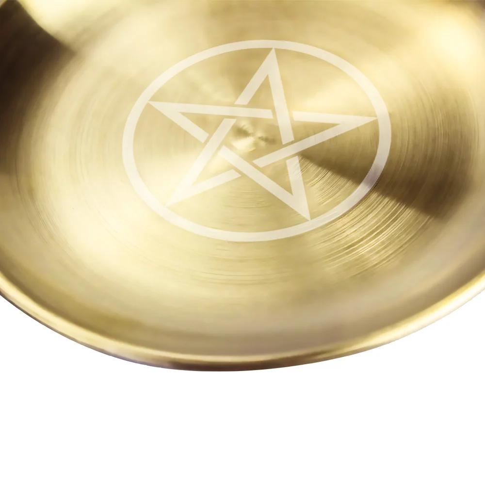 Pagan Ritual Tray Altar Pentagram Plate Crystal Stone Shelves Candle Holder Incense Burner Home Decor Accessories Witch Gift