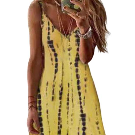 Women Dress V Neck Loose Type Pullover Irregular Stripe Print Contrast Color Dating Dress Daily Clothes