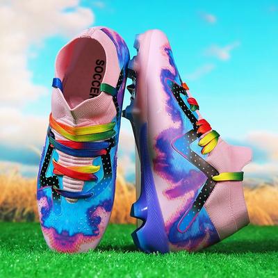 New Football Shoes Men's and Women's Broken Nails and Long Nails Men's and Women's Adult Students' High-top Grass Competition Training Shoes