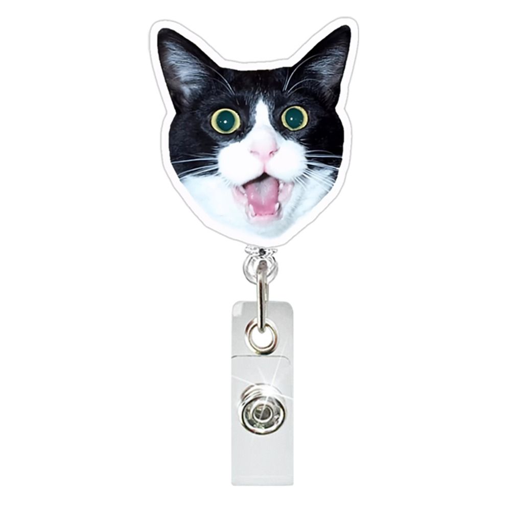 Lanyard Memes Badge Reels Retractable Name Tag Holder Fashion Cat Keychain