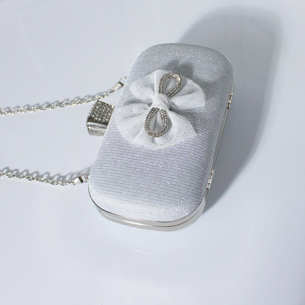 Women Envelope Evening Bag Ladies Chain Shoulder Bags Shiny Silver Handbag Purse Female Wedding Dress Banquet Party Clutches