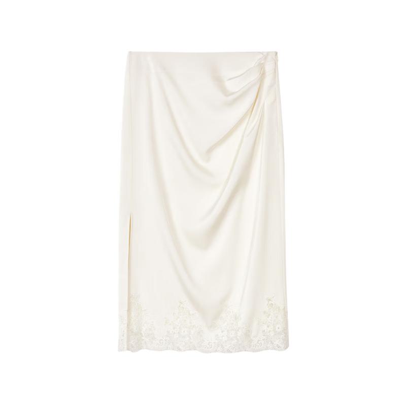 

Langzi Elegant Acetate Lace Patchwork Midi Skirt