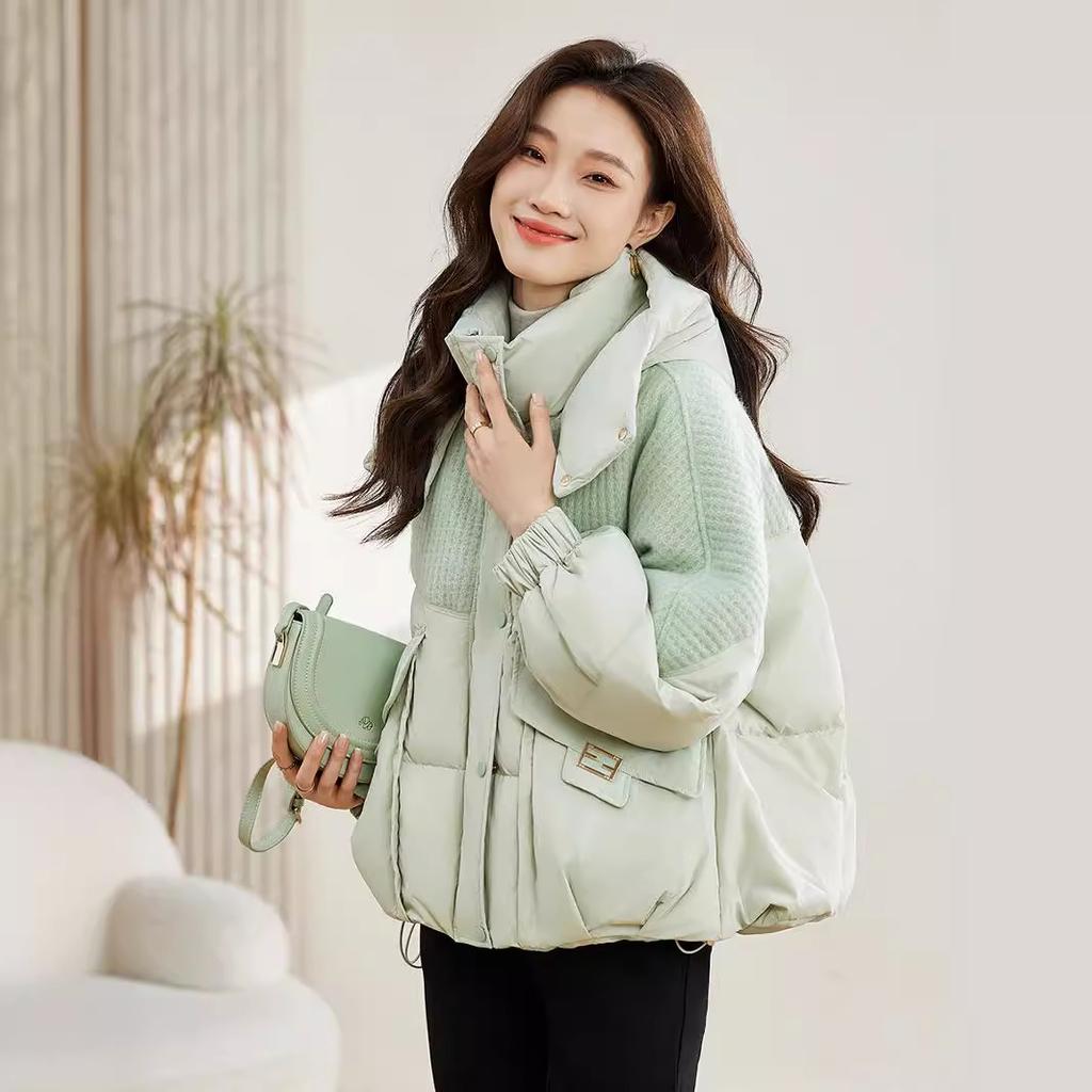 New winter short small thickened loose cotton-padded cotton-padded warm hooded jacket