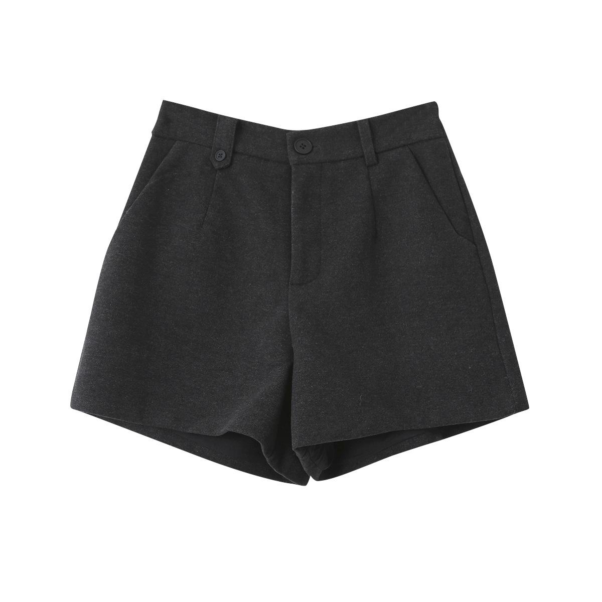 

Oufan Women s High-Waist Woolen A-Line Shorts - Winter Slimming Wide-Leg Style Small