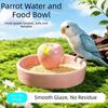 Bite Resistant Ceramic Pet Feeding Bowl Non-Slip Hamster Water Bowl for Birds Parrots Rabbits