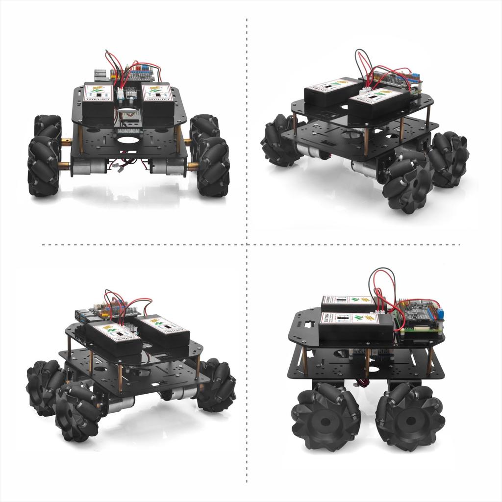 OSOYOO FlexiRover Robot Car Kit for Raspberry Pi Pi 520 Motor with Mecanum Servo High Capacity System Pi Not – 2/3/4/5, Encoder, Wheel, Support,