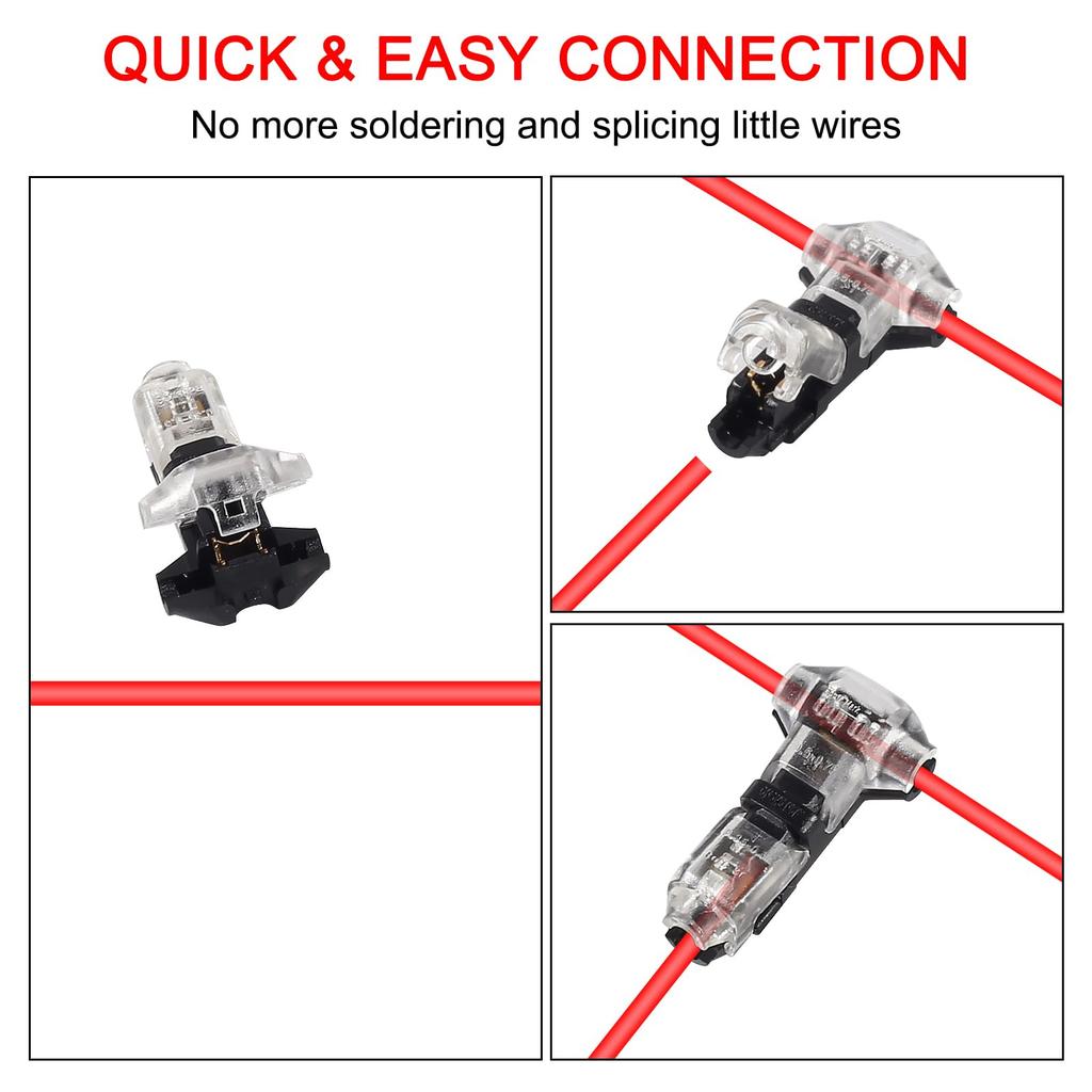 DIANN 10 Stück Niederspannungs-Drahtverbindungsstecker T-Tap Schnellverbinder ohne Löten 2-polig
