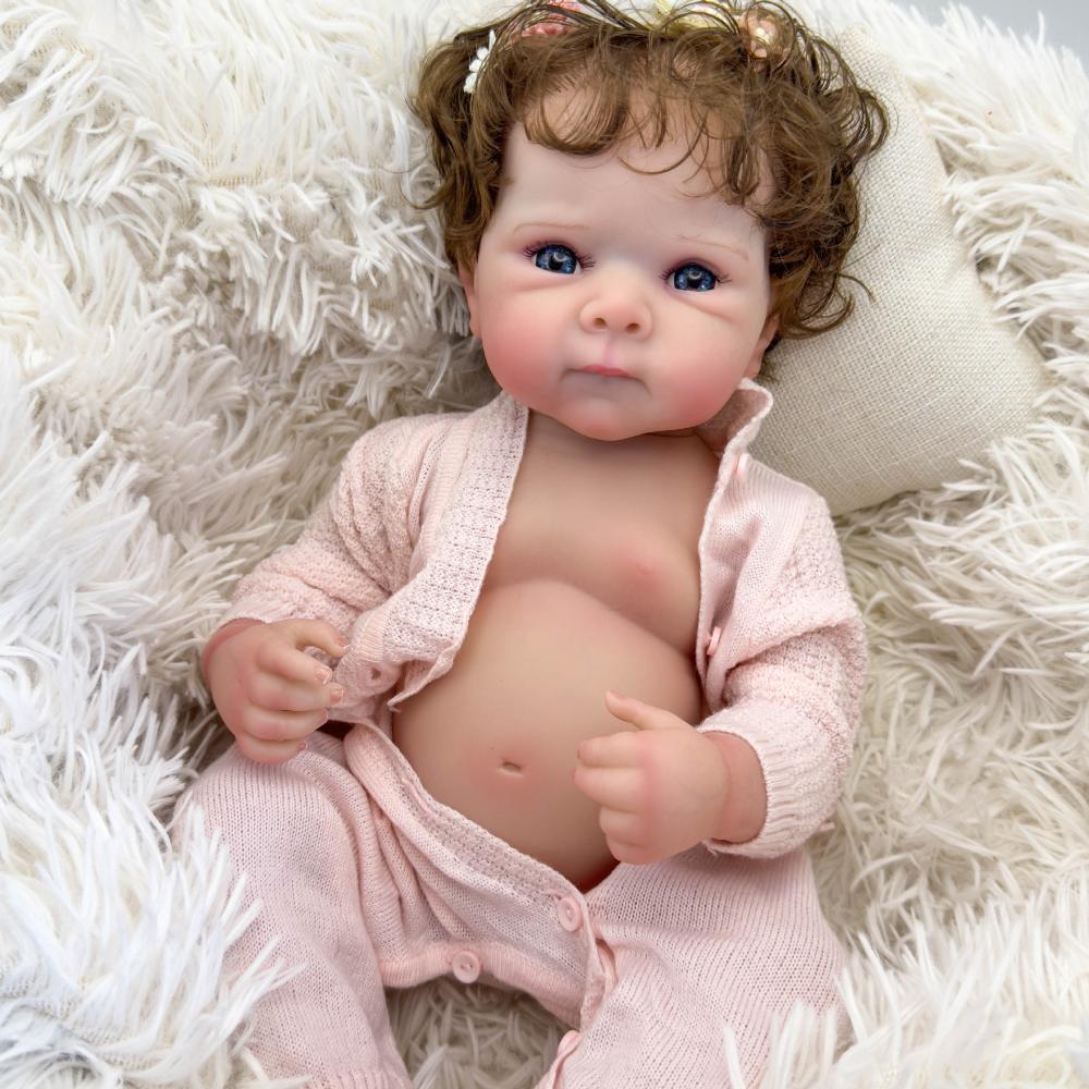 18 Inch Full Body Silicone Reborn Baby Girl Dolls Bettie Real Looking Newborn Doll Finished 3D Painted Skin with Visible Veins Doll Muñeca Bebe Reborn