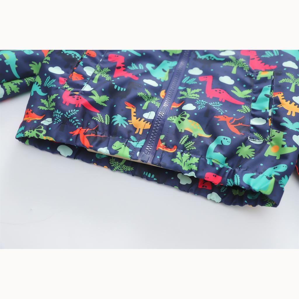 Boys and Girls Children's Clothing In Small Children Printed Fashion Splicing Casual Hooded Zipper Jacket Jacket
