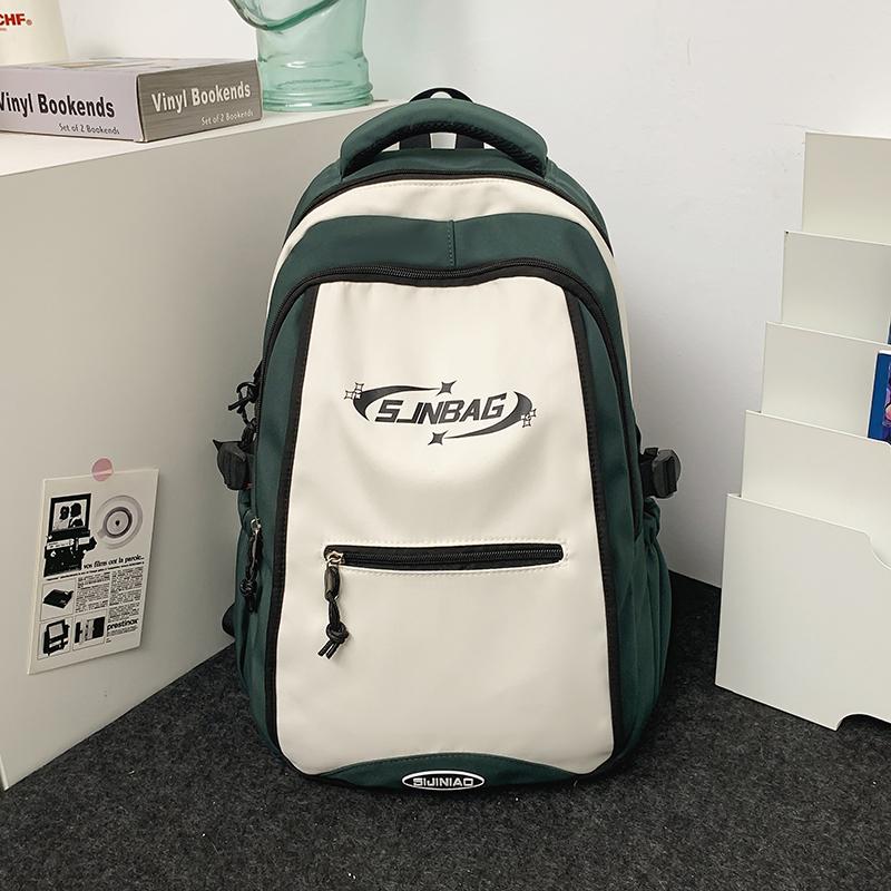 Contrast Color Backpack Large Capacity Backpack Reduced-burden Student Schoolbag