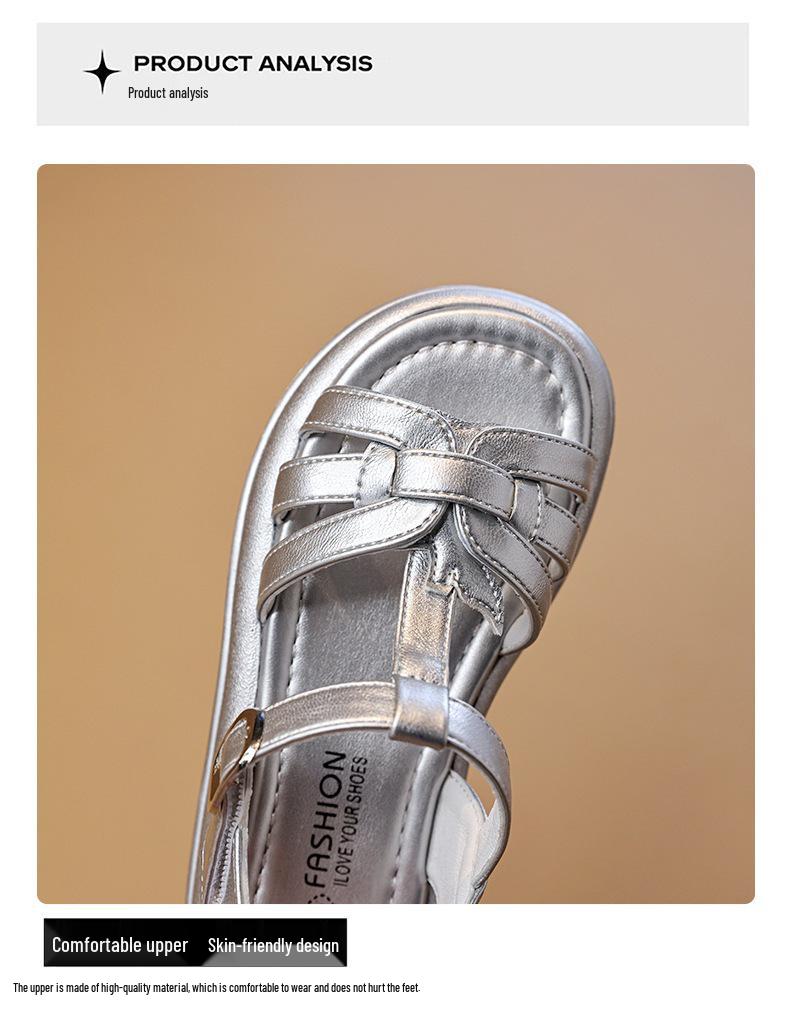 Girls' Open-Toe Summer Sandals 2026: Versatile Princess Beach Shoes for Older Children