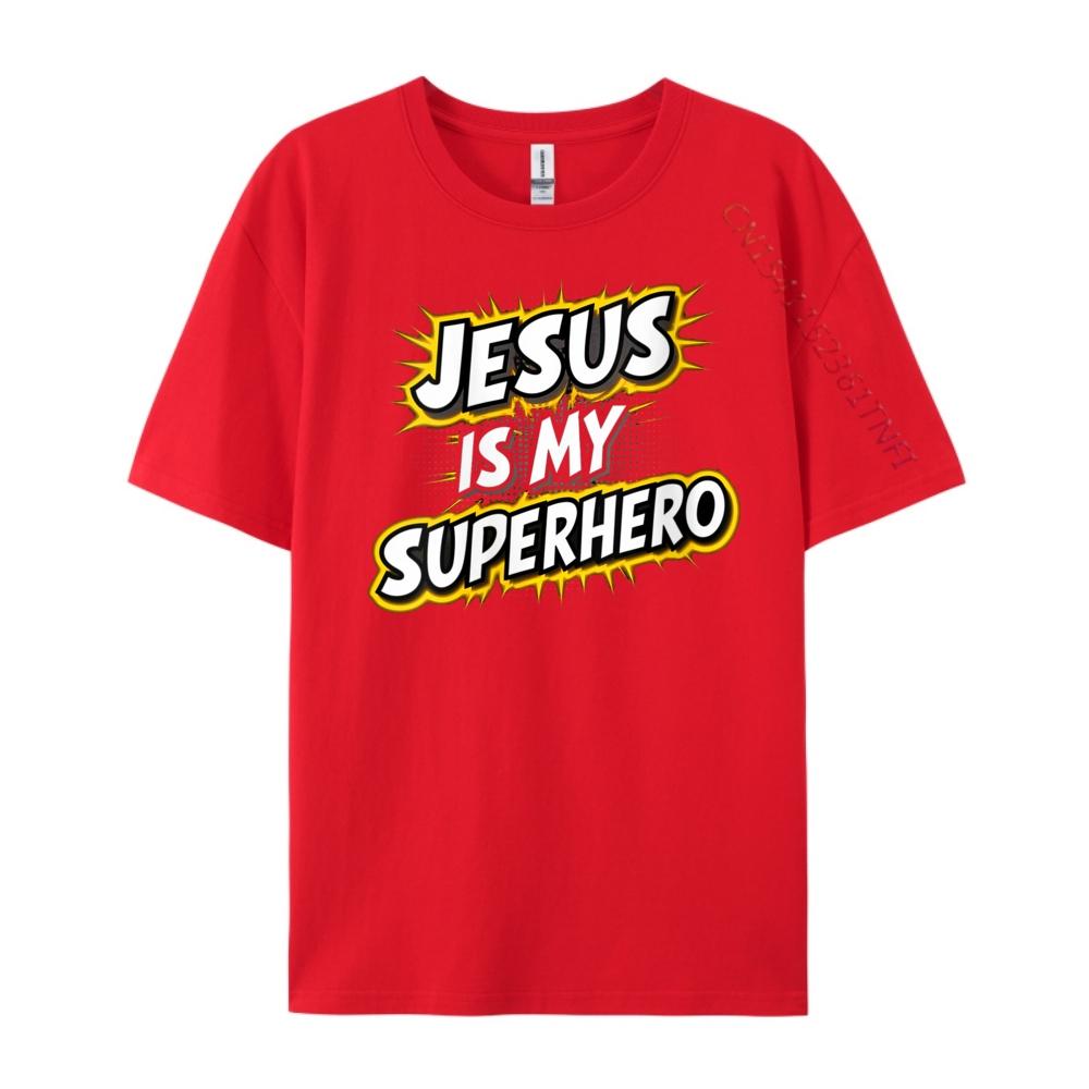 Womens Jesus Is My Superhero Christian God Religious Comic Boy Graphic Tees Unisex Unisex's Shirt harajuku clothing