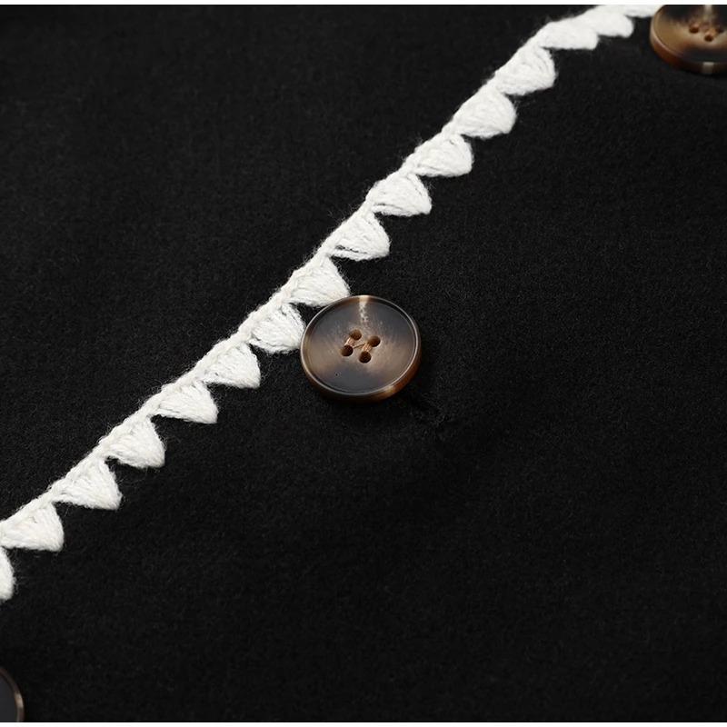 Шикарные карманные лоскутные вязаные укороченные куртки Женский однобортный кардиган — фото 16