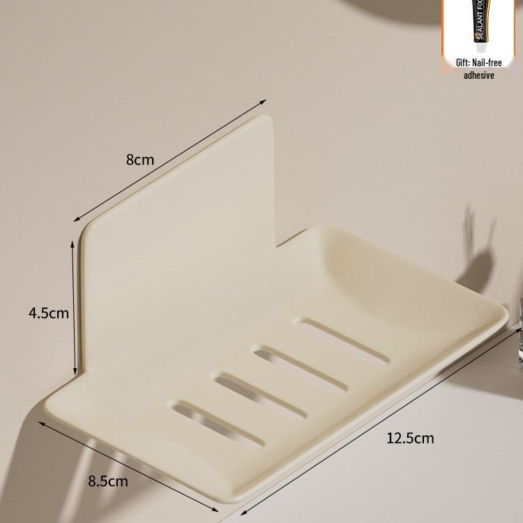 Wall-Mounted Soap Holder No-Punch Drain Rack for Bathroom Vanity & Toilet