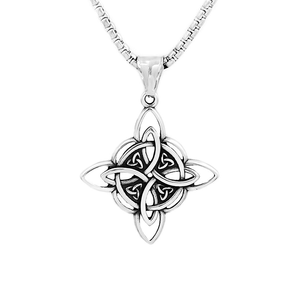 Nordic Vikings Wolf Tooth Pendant Necklace 316L Stainless Steel Hip Hop Rock Fashion Leather Rope Chain Jewelry Gifts