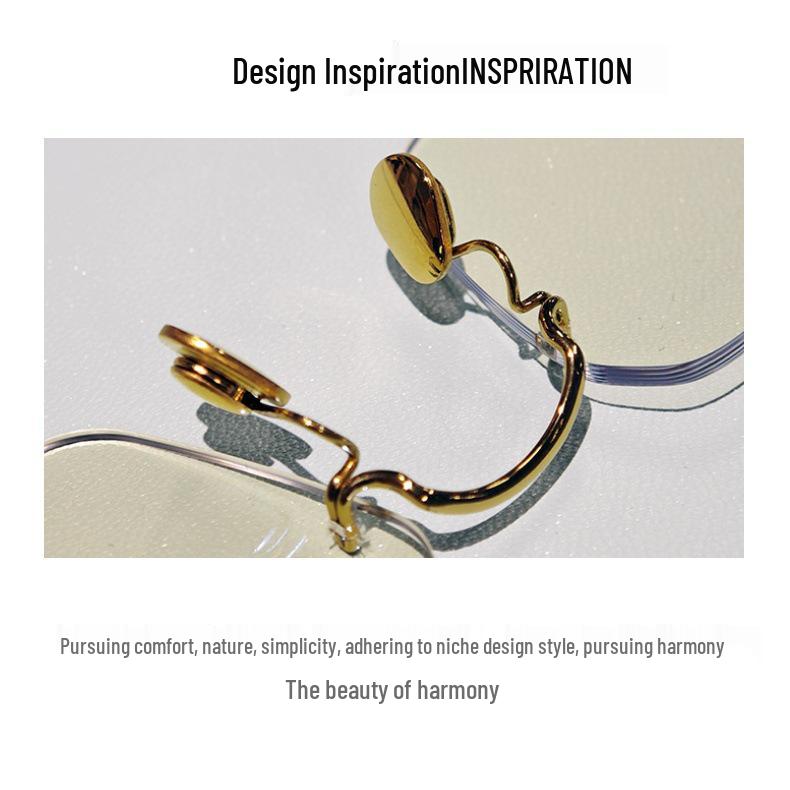 Rimless Titanium Alloy Luxury Glasses - Unisex Retro Light Frame