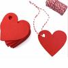 100pcs DIY Valentine's Day Tags Heart Shape Blank Red Pink Paper Heart Shaped Cards Hanging Decoration Gift Labels