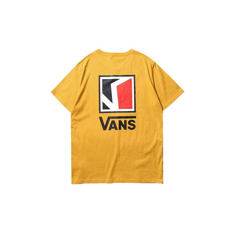 Vans Classic Logo Printing Short Sleeve Couple Style Yellow Men s VN0A4P4G50X XL