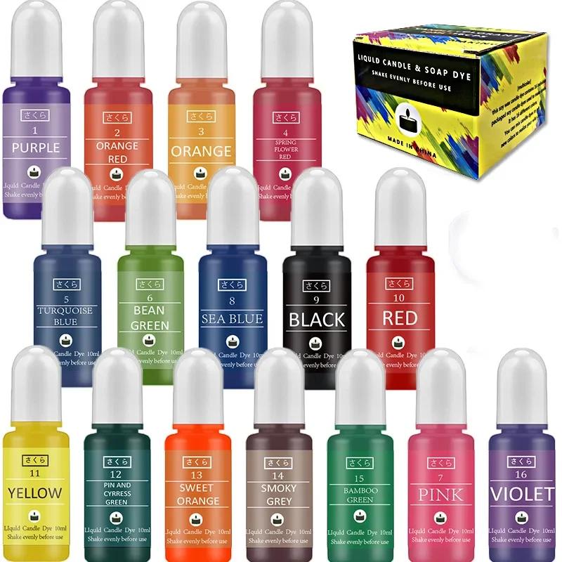 

16colors New Aromatherapy Candle Colorant Candle Essence DIY Handmade Candle Dyes Soap Beeswax Soy Wax Coloring Pigment 16 color set