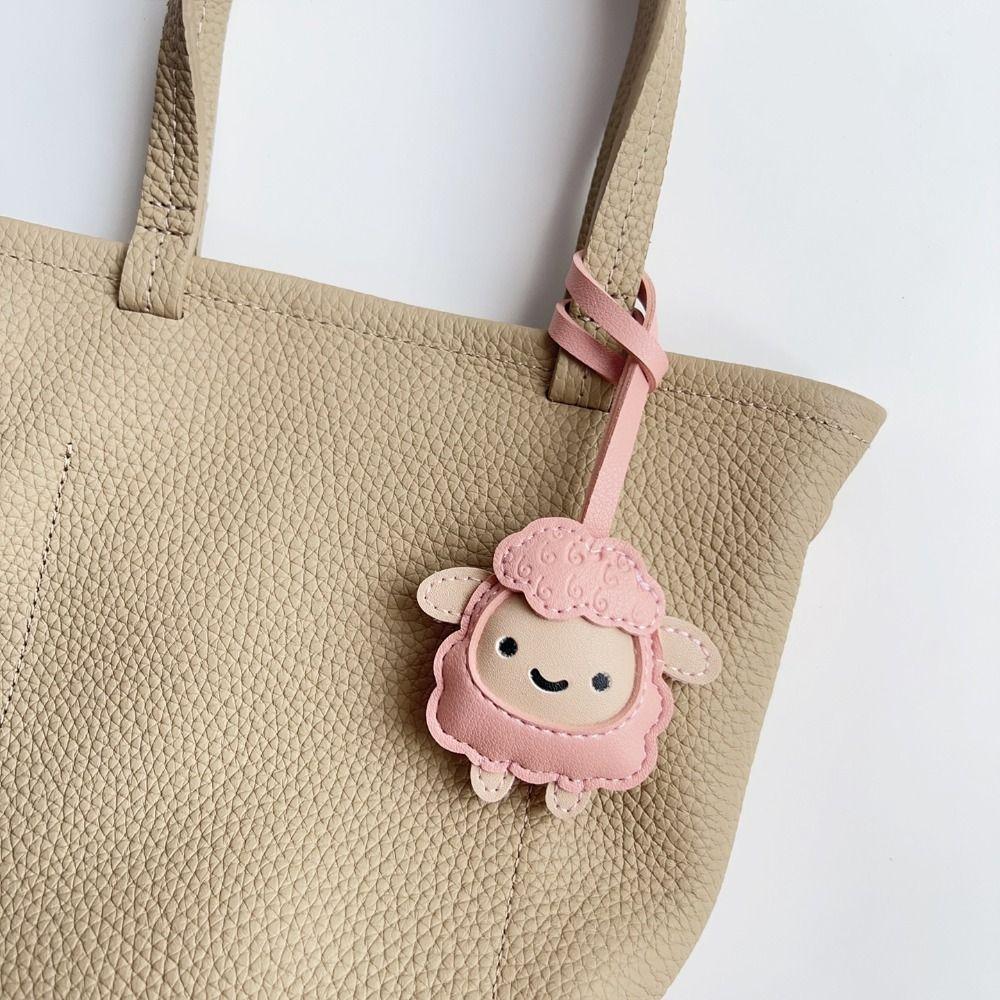 Goat PU Leather Sheep Bag Charm Cartoon Sheep Keychain Fashion Lamb Pendant Bag Decoration
