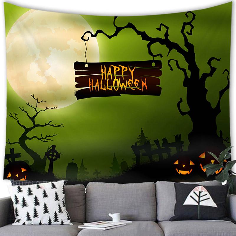 Домашний декор Хэллоуин гобелен настенный гобелен летучая мышь тыква счастливый Хэллоуин — фото 8