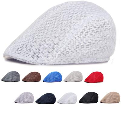 Koreanische Version von Herren- und Damen-Baretts Einfarbige hohle Netzkappen Schirmmützen Atmungsaktive Sommer-Sonnenhüte