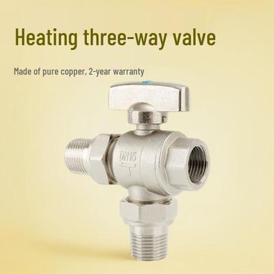 Copper Thickened Ball Valve Tee Union Heater Tap Water Manifold with Large Flow Regulating Switch (4 or 6 Points)