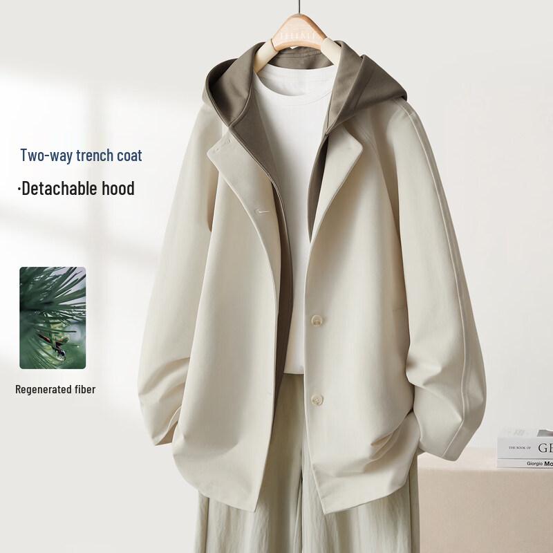IHIMI Women s Detachable Hood Trench Coat 2XL