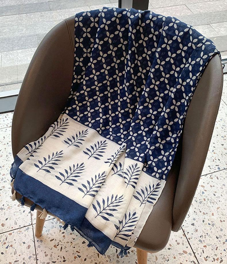Women S Floral Printed Polyester Scarf For Air Condition Room Travel Sun Protection