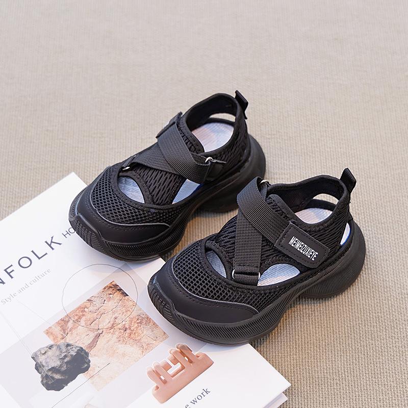 Kids Mesh Closed-Toe Sport Sandals 26 чёрный