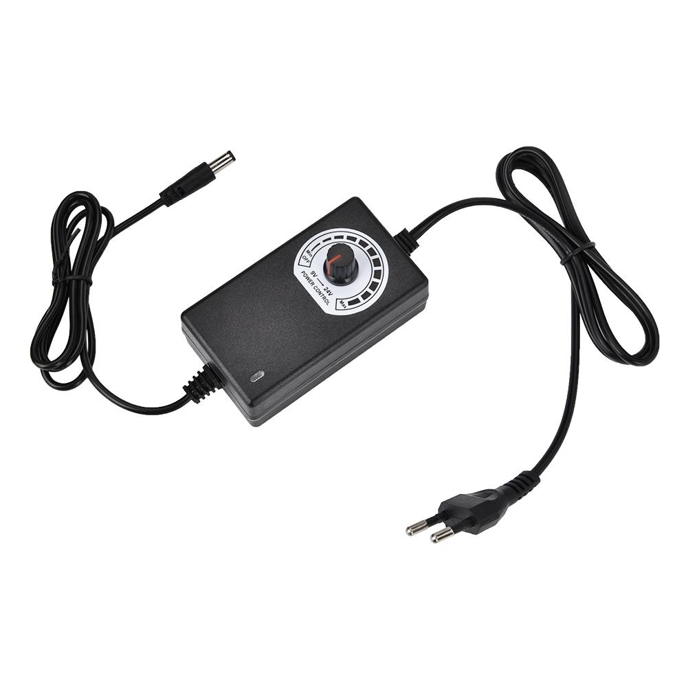 

9V-24V 1A Adjustable Power Adapter Adjustable Voltage Speed Motor Control EU Plug