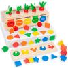 Baby Wooden Montessori Box Sensory Toys Color Shape Sorting Matching Games Winder Object Permanence Activities Educational Toys