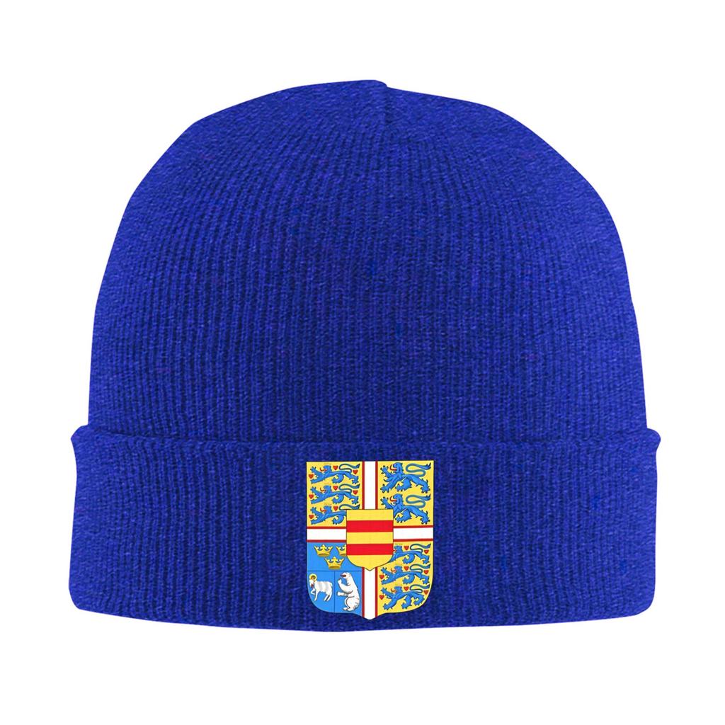 Kingdom of Denmark Coat of Arms Knit Hat Hip Hop Caps Adult Unisex Outdoor Beanie Hats Spring Custom Elastic Bonnet Hats